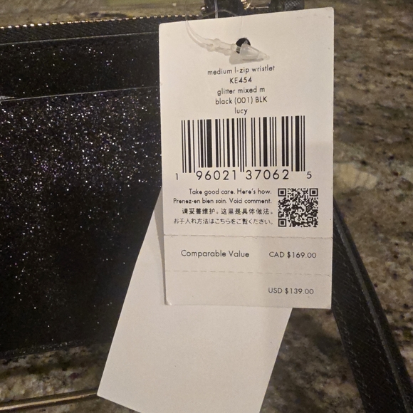 NWT Kate Spade Lucy Glitter Medium L-Zip Wristlet - Picture 5 of 8